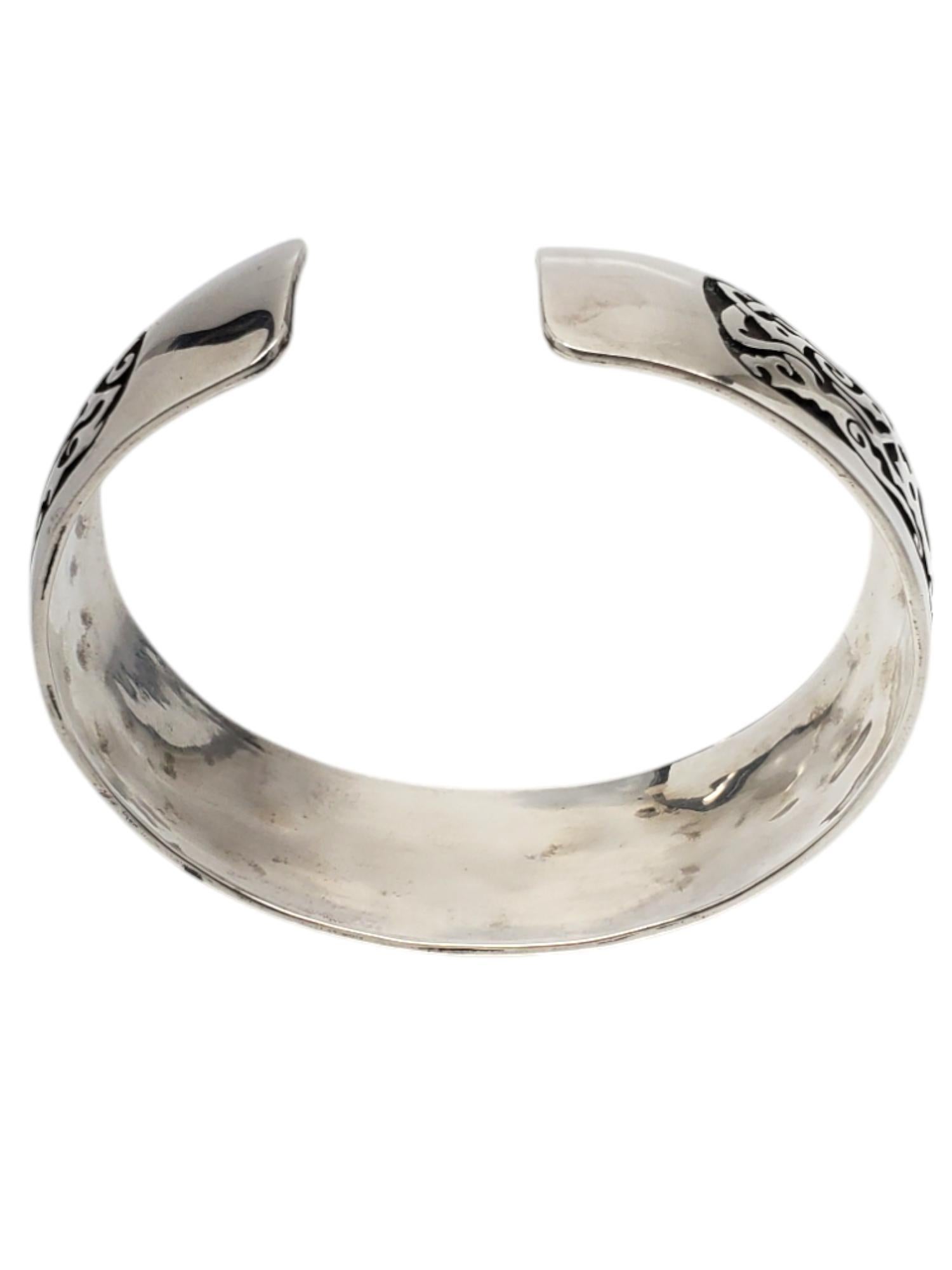 Bracciale largo a spirale in argento sterling ossidato #20760 in vendita 2
