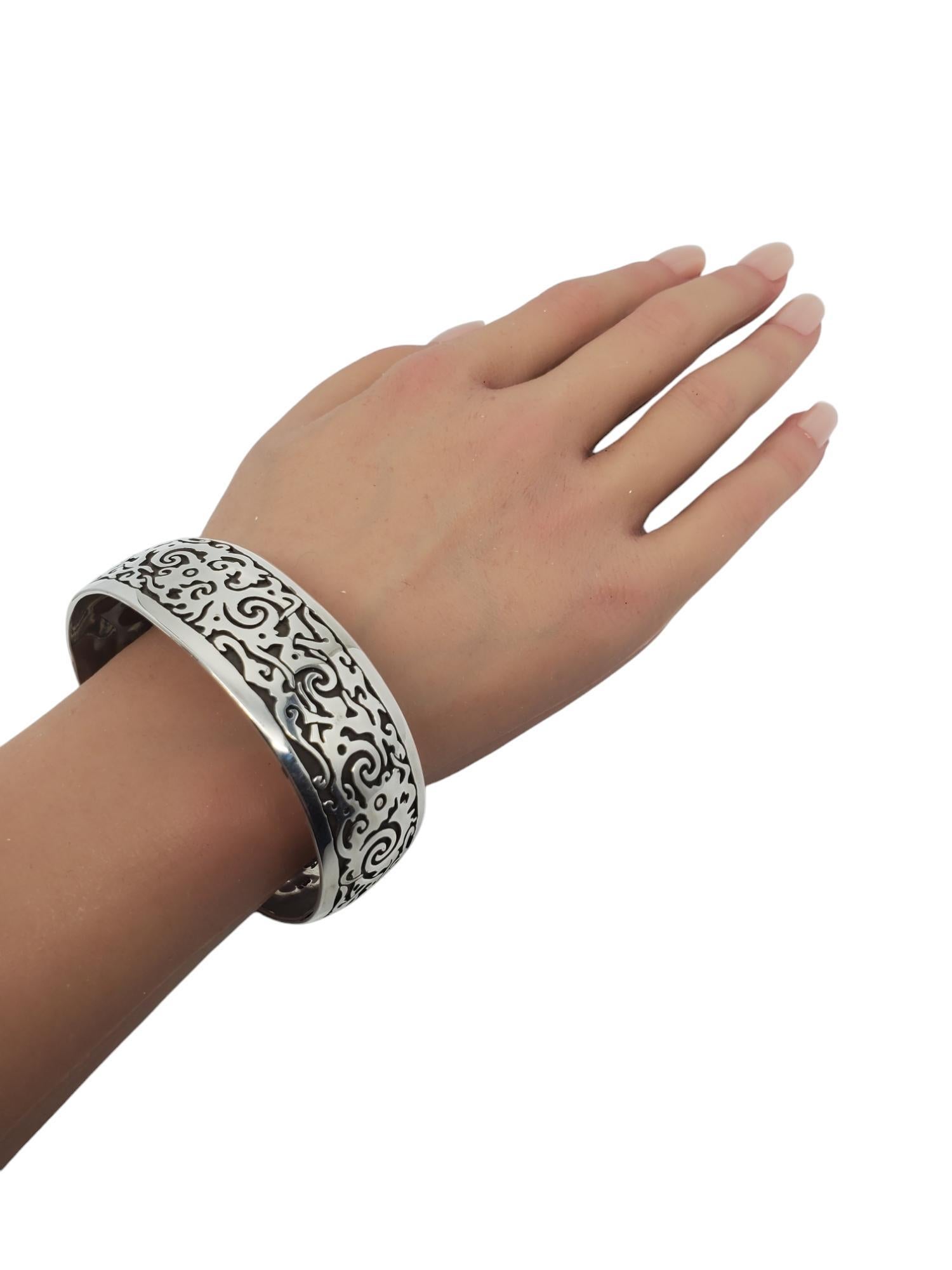 Bracciale largo a spirale in argento sterling ossidato #20760 in vendita 4