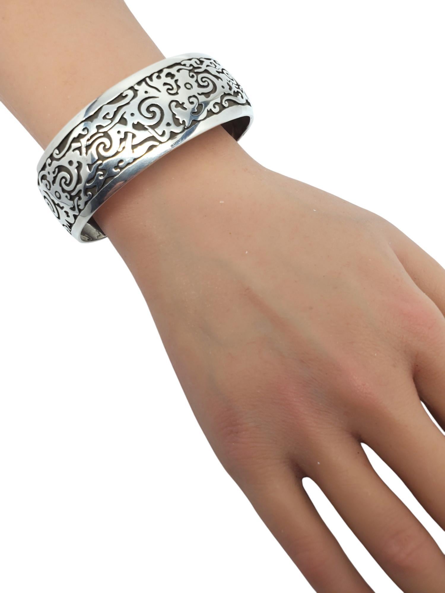 Bracciale largo a spirale in argento sterling ossidato #20760 in vendita 5