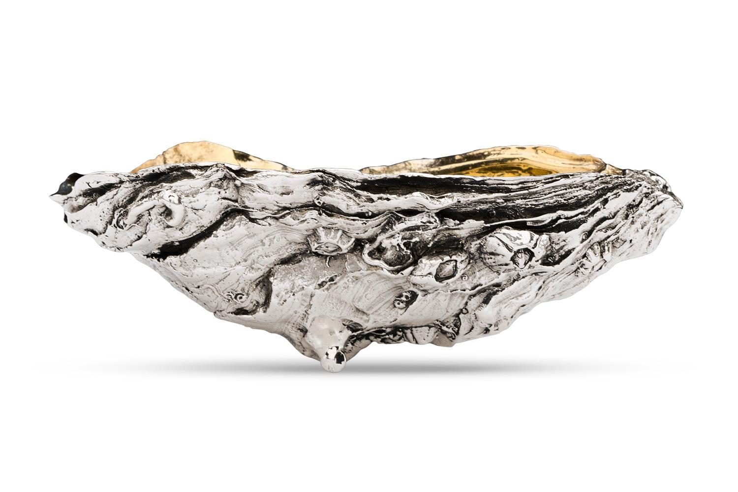 European Sterling Silver Oyster Dish For Sale