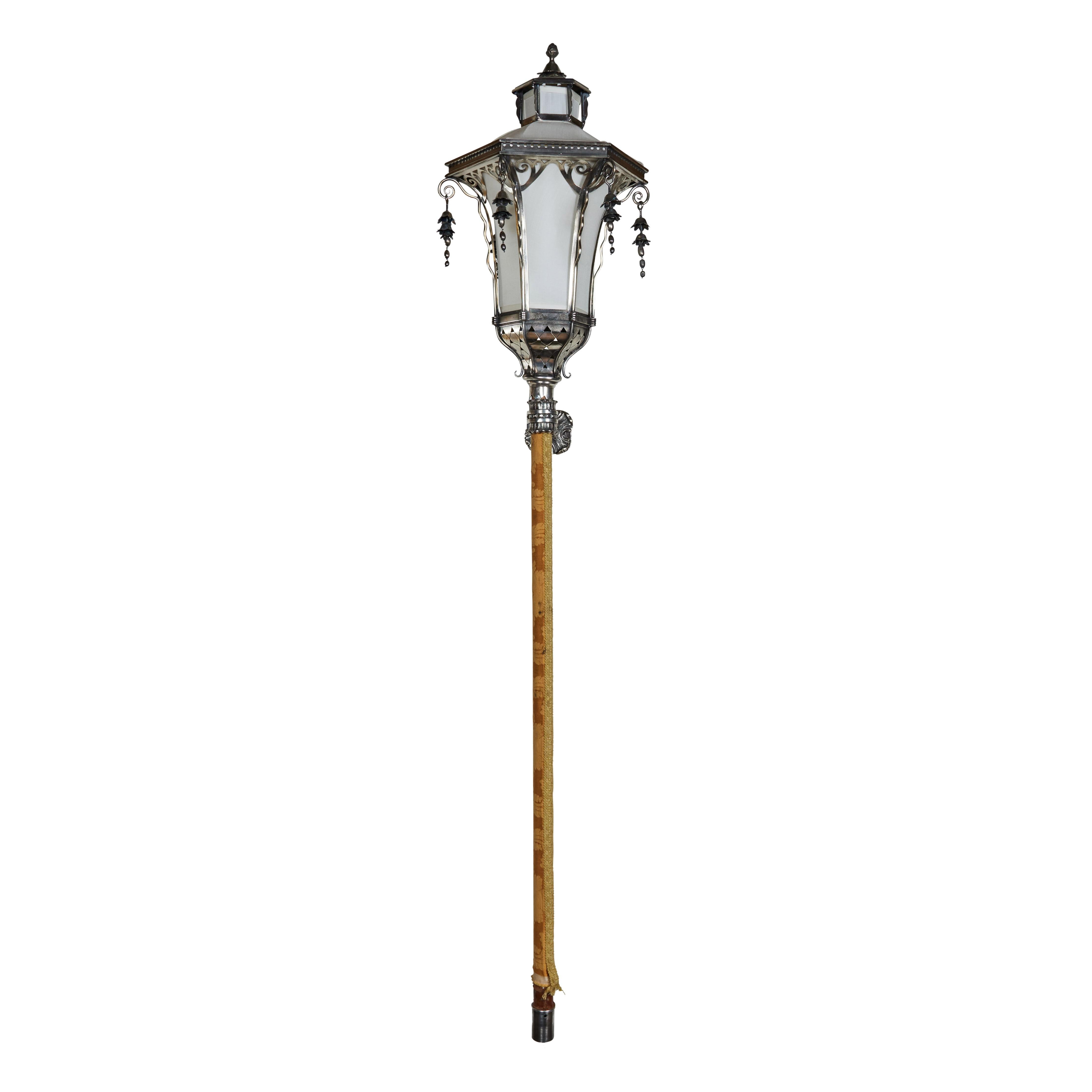 Late 19th Century Sterling Silver Pagoda Sconce For Sale