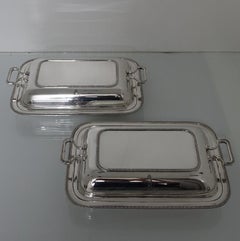 Sterling Silver Pair of Entrée Dishes Sheffield 1932 Roberts & Belk