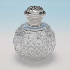 Coppia di flaconi di profumo in argento sterling in stile Art Nouveau Edwardiano, 1908