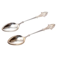 Sterling Silver Pair of Corinthian Spoons