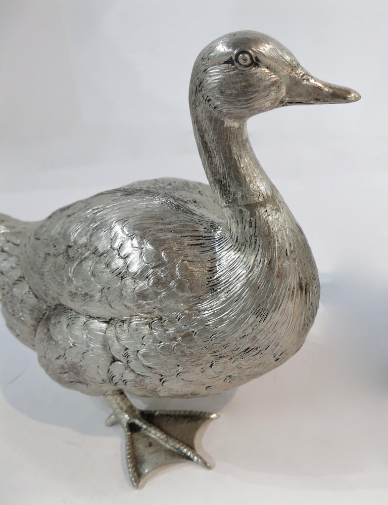 Sterling Silver Pair of Ducks at 1stDibs
