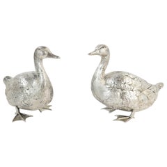 Sterling Silver Pair of Ducks