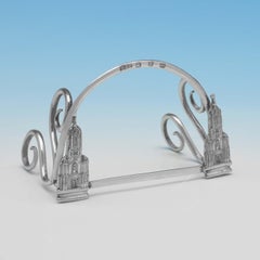 Interesse dell'Università di Oxford - Coppia di portamenu in argento Birmingham 1899