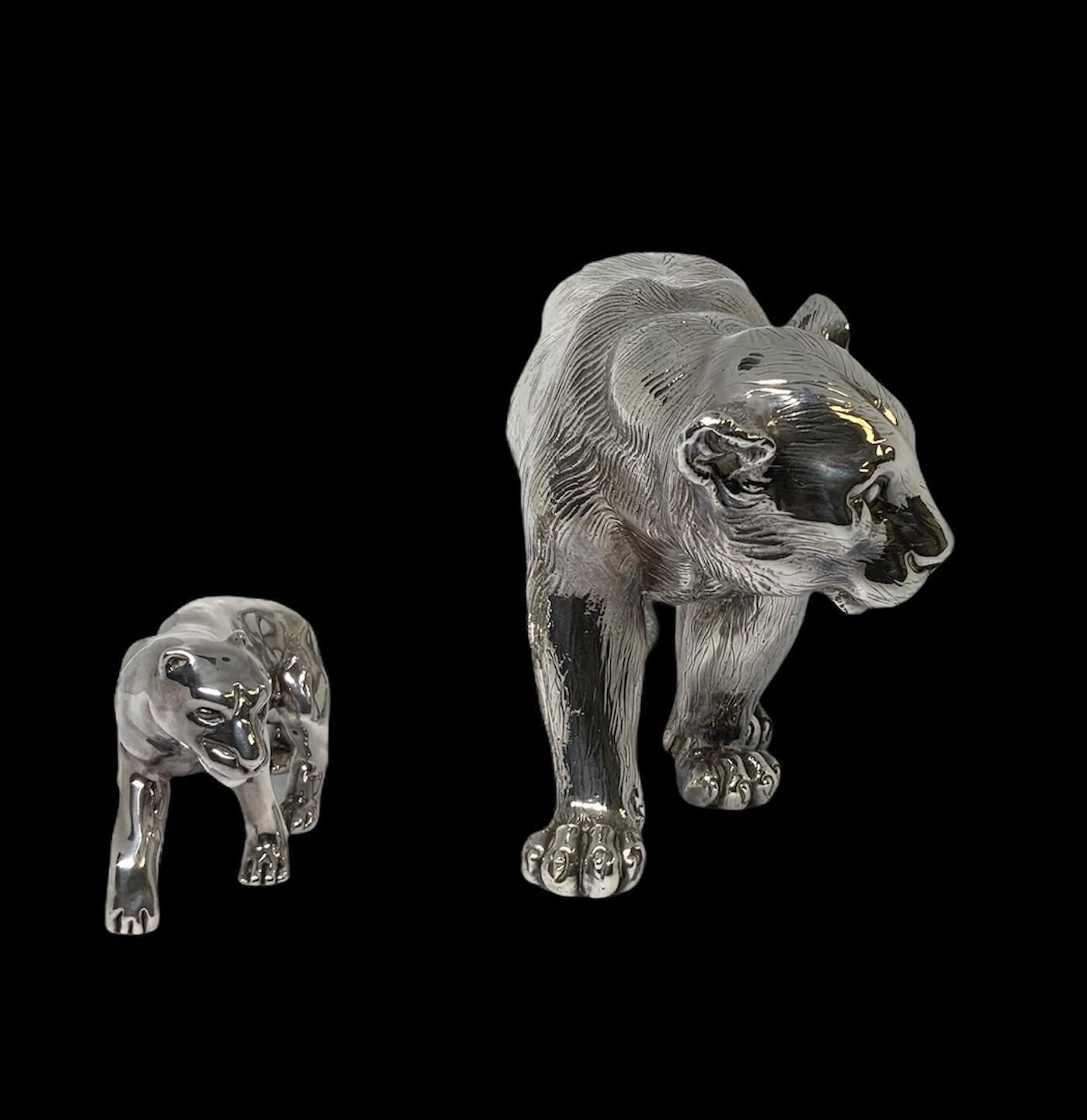 Sterling Silver Pair of Panthers 9