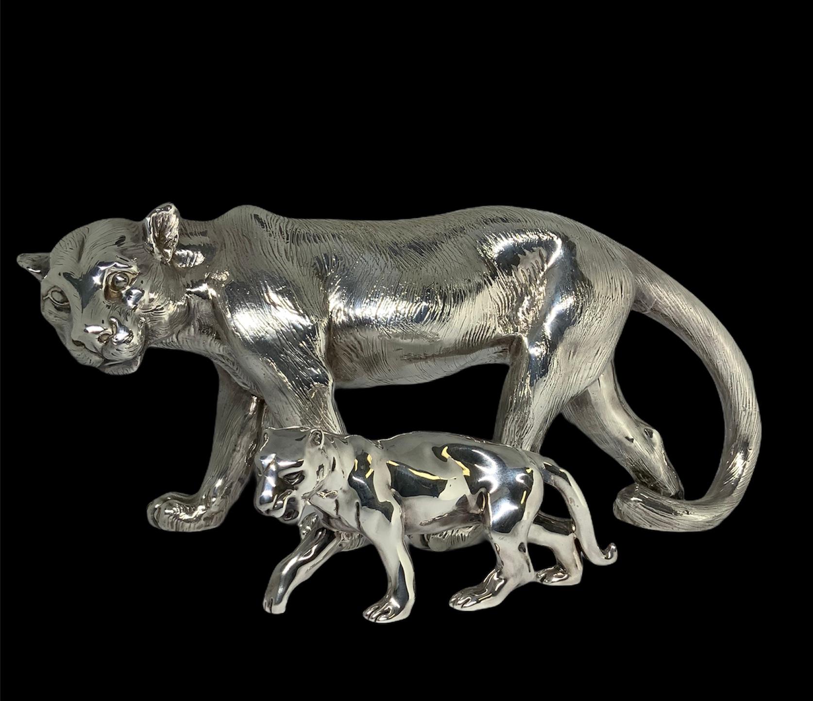 Sterling Silver Pair of Panthers 13