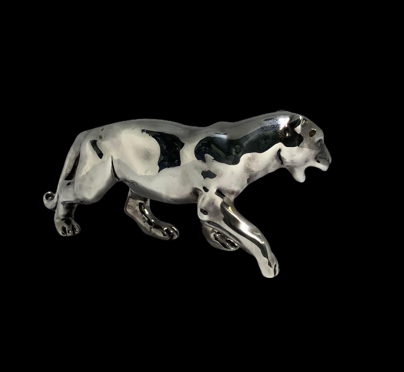 Sterling Silver Pair of Panthers In Good Condition In Guaynabo, PR