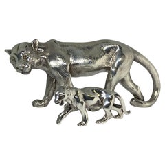 Sterling Silver Pair of Panthers