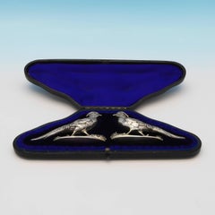 Antique Victorian Sterling Silver Novelty Pepper Pots in the Form of Pheasants