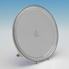 William Stroud, Antique Sterling Silver Pair of Salvers, London, 1806/1807
