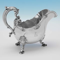 Incredible Pair of Antique Sterling Silver Sauce Boats - London 1895 - Garrard