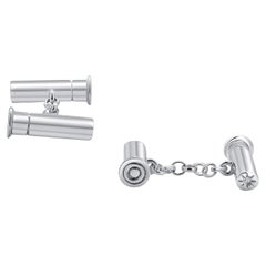 Paire de boutons de manchette Shotgun en argent sterling de 0,75 pouce par RPS