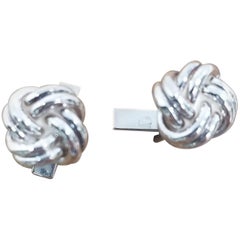 Vintage Sterling Silver Pair of Solid "Knot" of Cuff Links