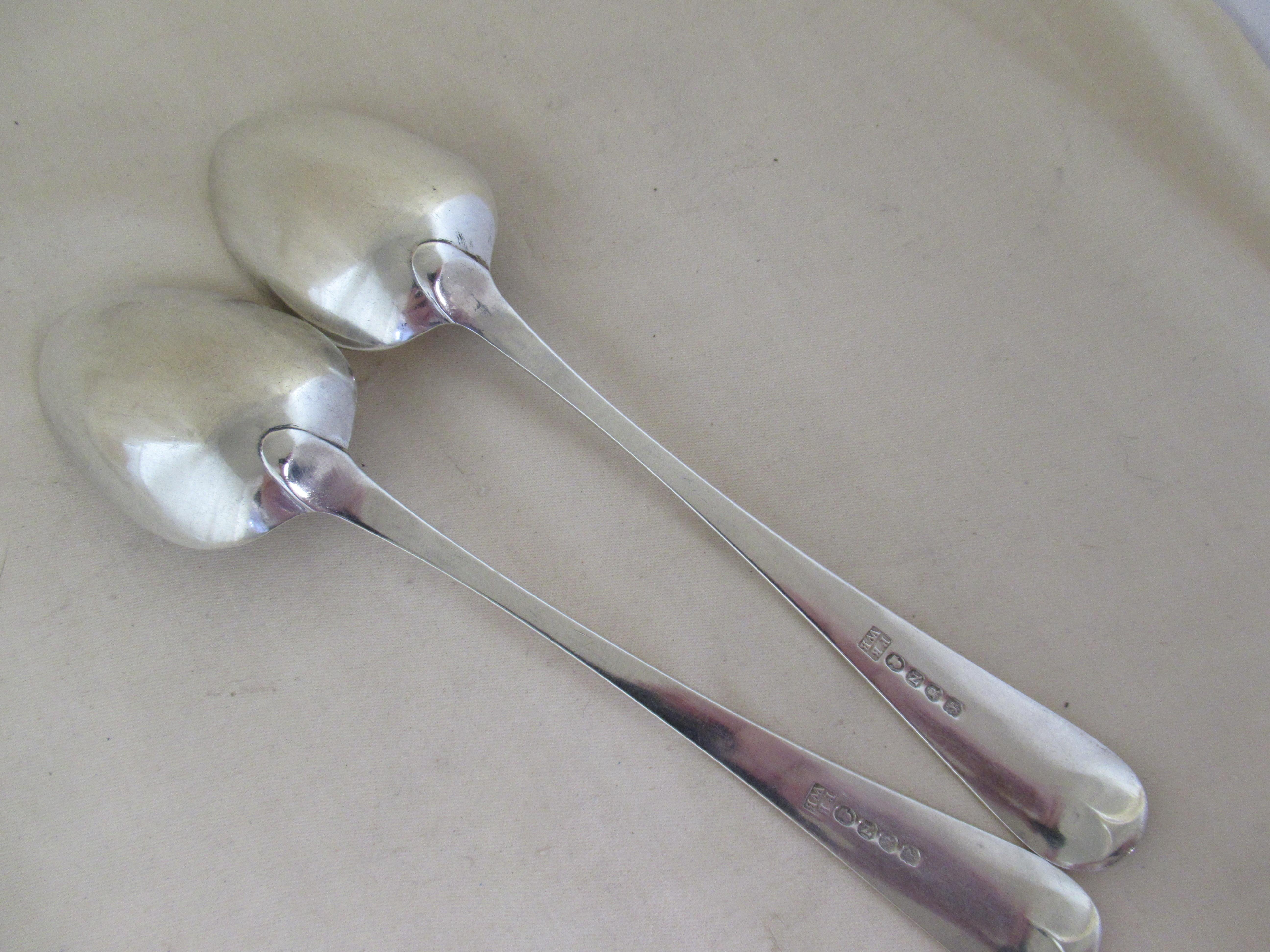 Hand-Crafted Sterling Silver Pair of  Tablespoons Hallmarked:- London, 1808 Bateman Family