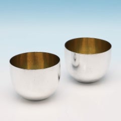 George III Antique Sterling Silver Pair of Tumbler Cups by Richard Evans, 1793