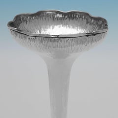Antique Sterling Silver Vase -  Art Nouveau Period - Planished Finish - 1904
