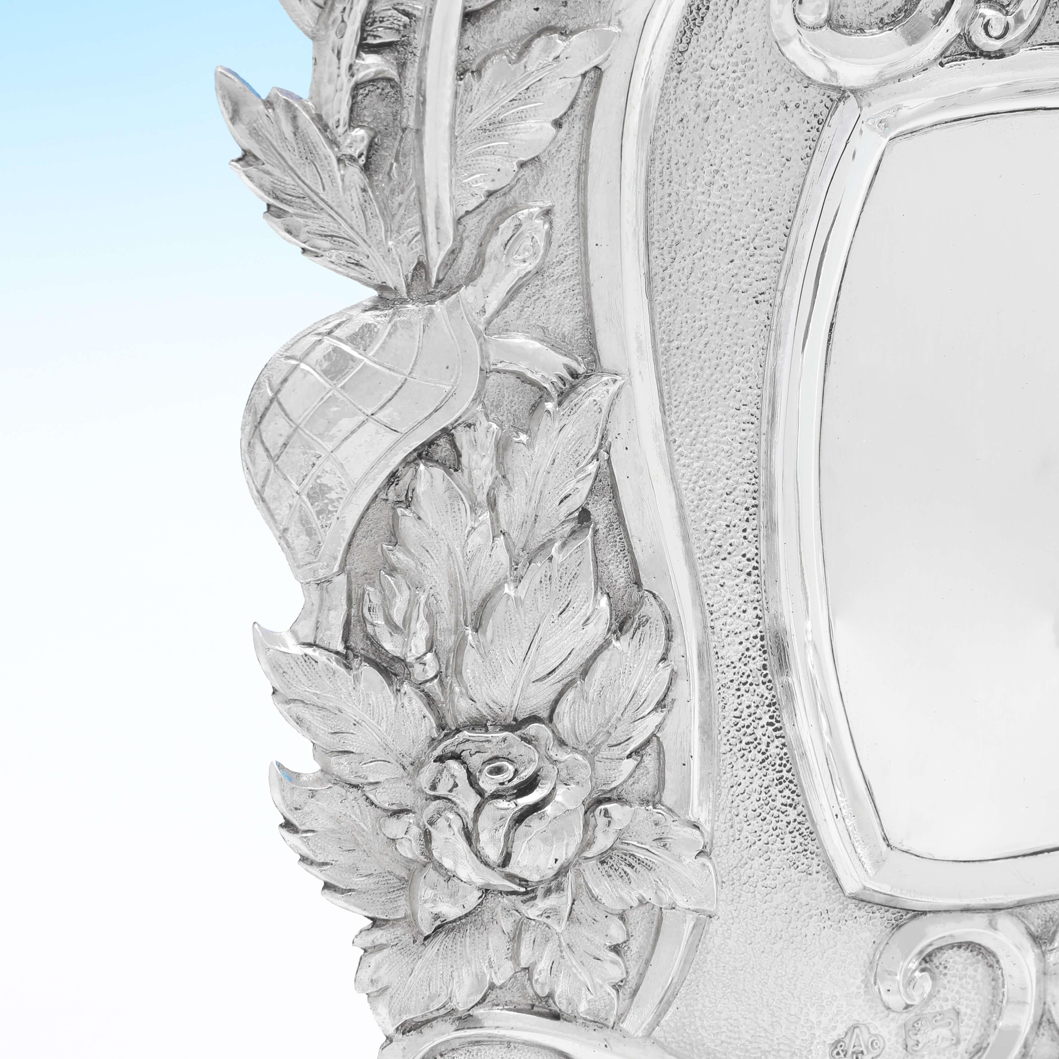 Mid-20th Century Asprey Rococo Revival Sterling Silver Pair of Wall Sconces, London 1961