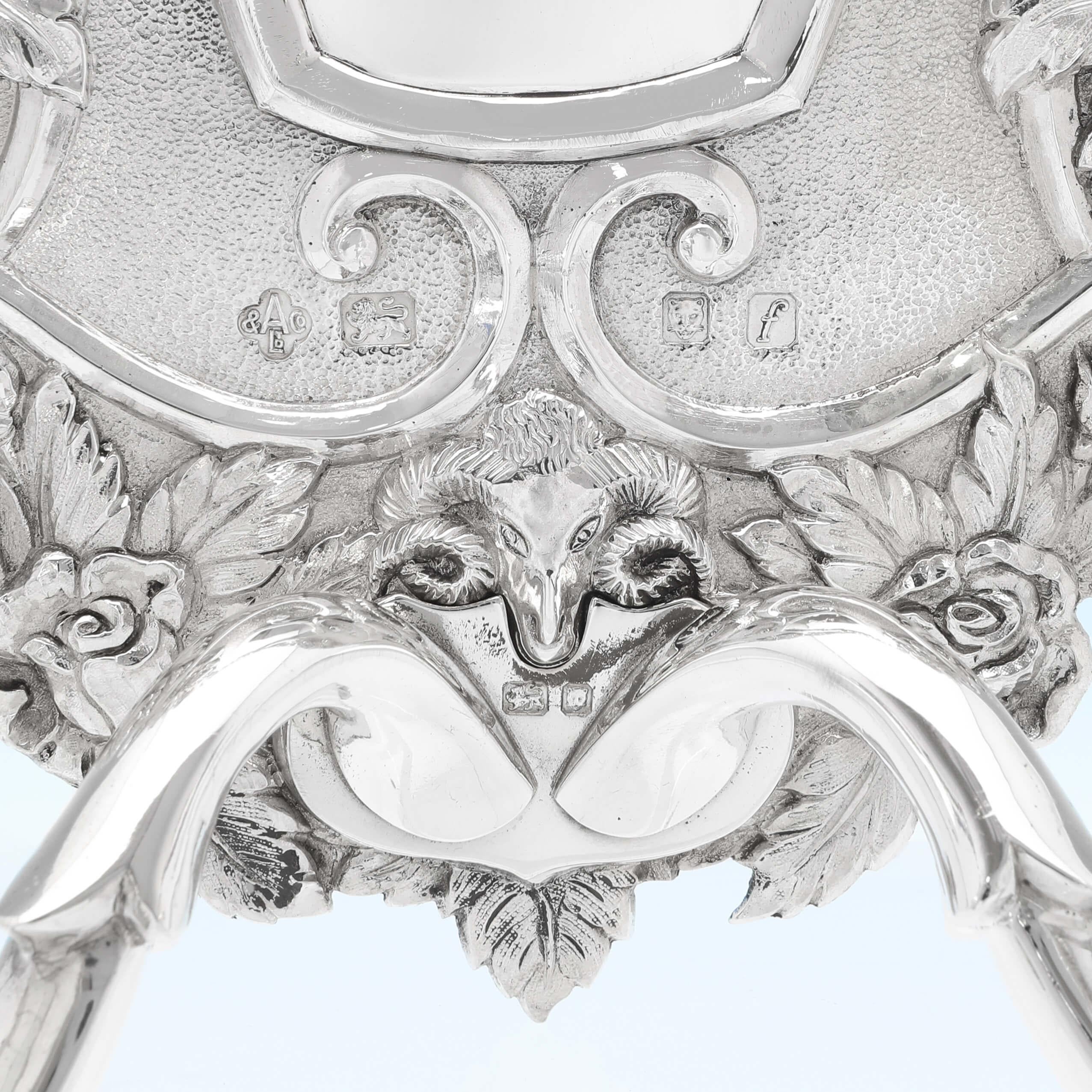 Asprey Rococo Revival Sterling Silver Pair of Wall Sconces, London 1961 1