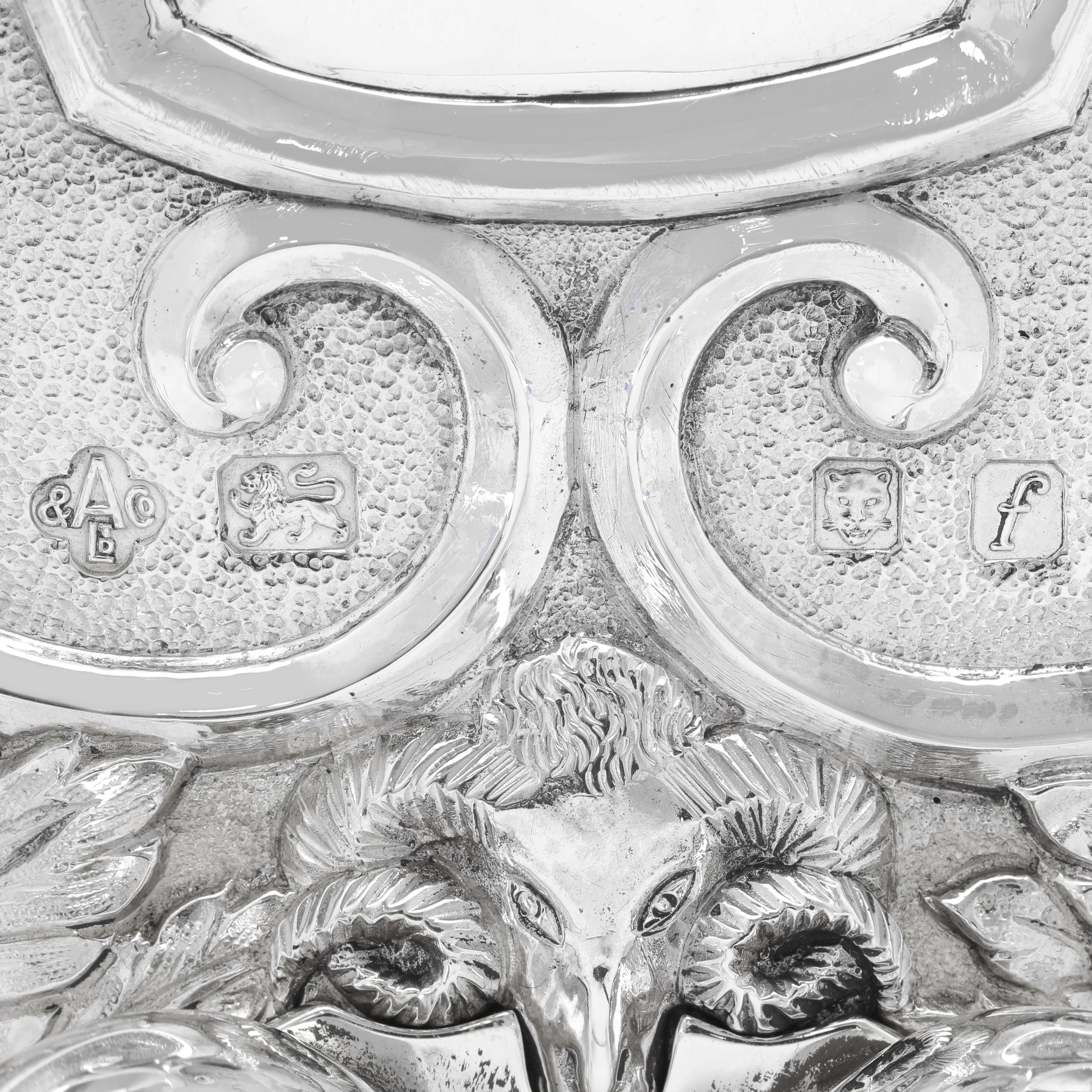 Asprey Rococo Revival Sterling Silver Pair of Wall Sconces, London 1961 2