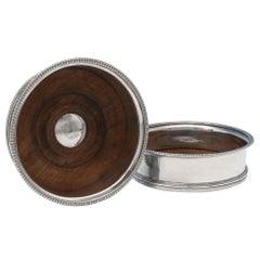 Sterling Silver Pair of Wine Coasters