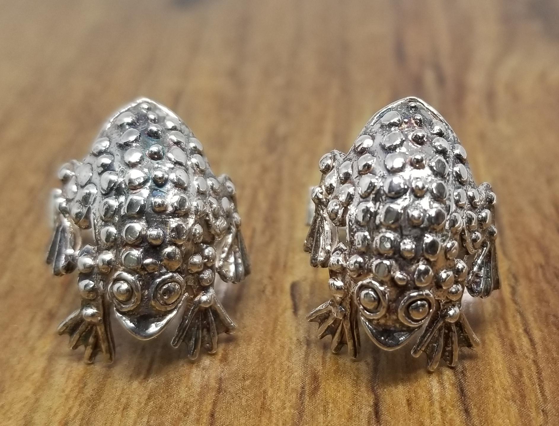 Men's Sterling Silver Pair Solid 