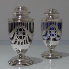 Sterling Silver Pair Sugar Casters London 1911 Charles Stuart Harris