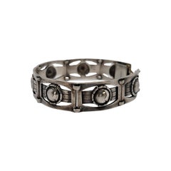 Sterling Silver Panel Link Bracelet
