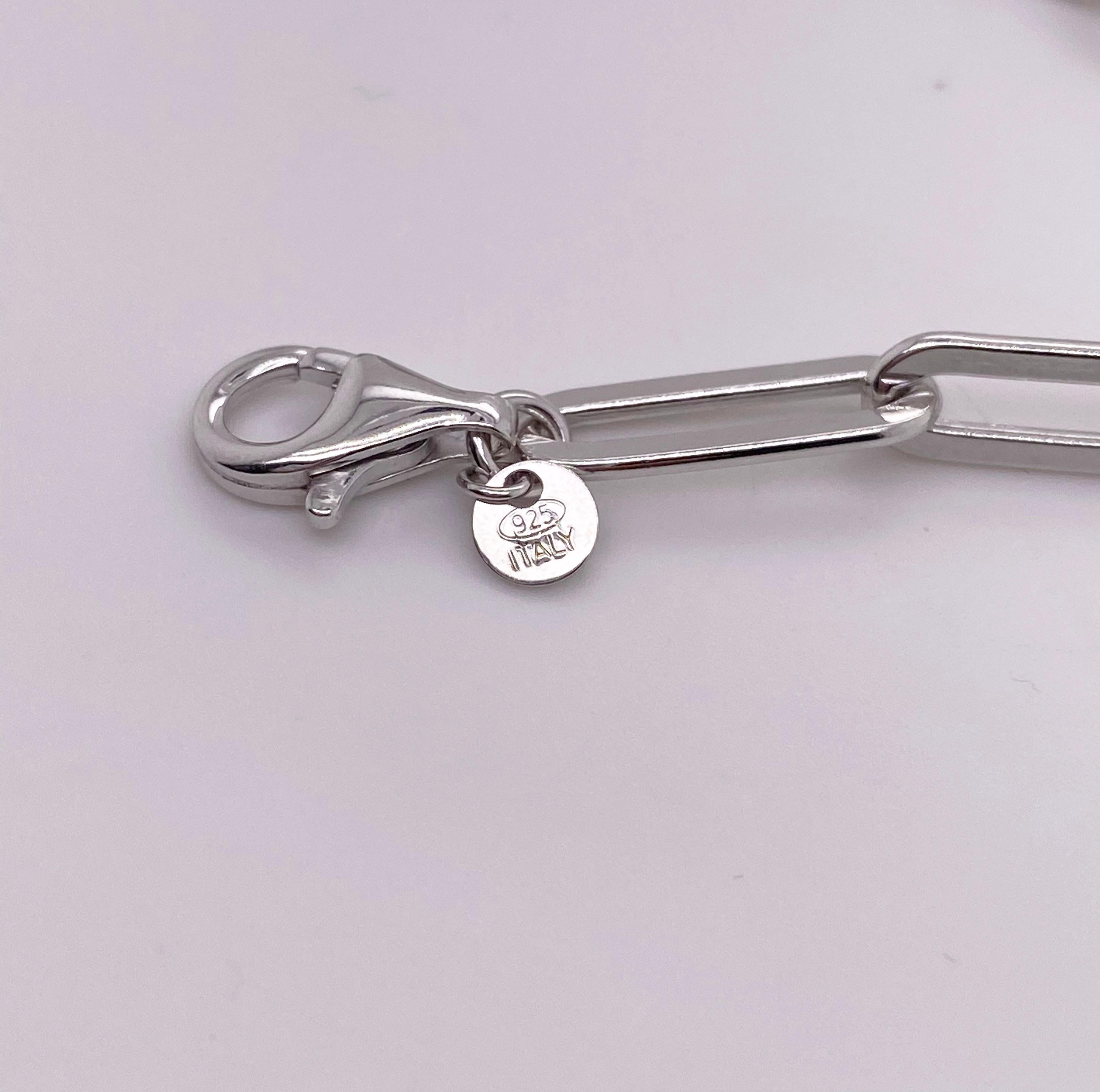 paperclip silver bracelet
