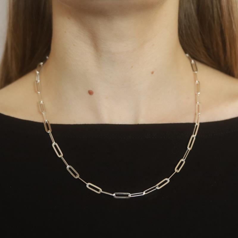 Sterling Silber Papierclip Kette Halskette 19 3/4
