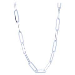 Sterling Silber Papierclip Kette Halskette 19 3/4" - 925 Italien