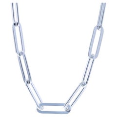 Sterling Silber Papierclip Kette Halskette 20" - 925 Italien