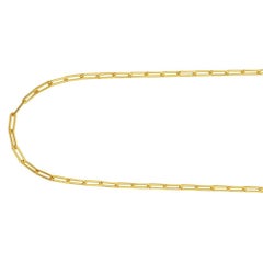 Sterling Silver Paperclip Necklace (5mm), 36", 18K Gold Finish
