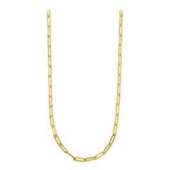 Sterling Silver Paperclip Necklace (5mm), 36", 18K Gold Finish