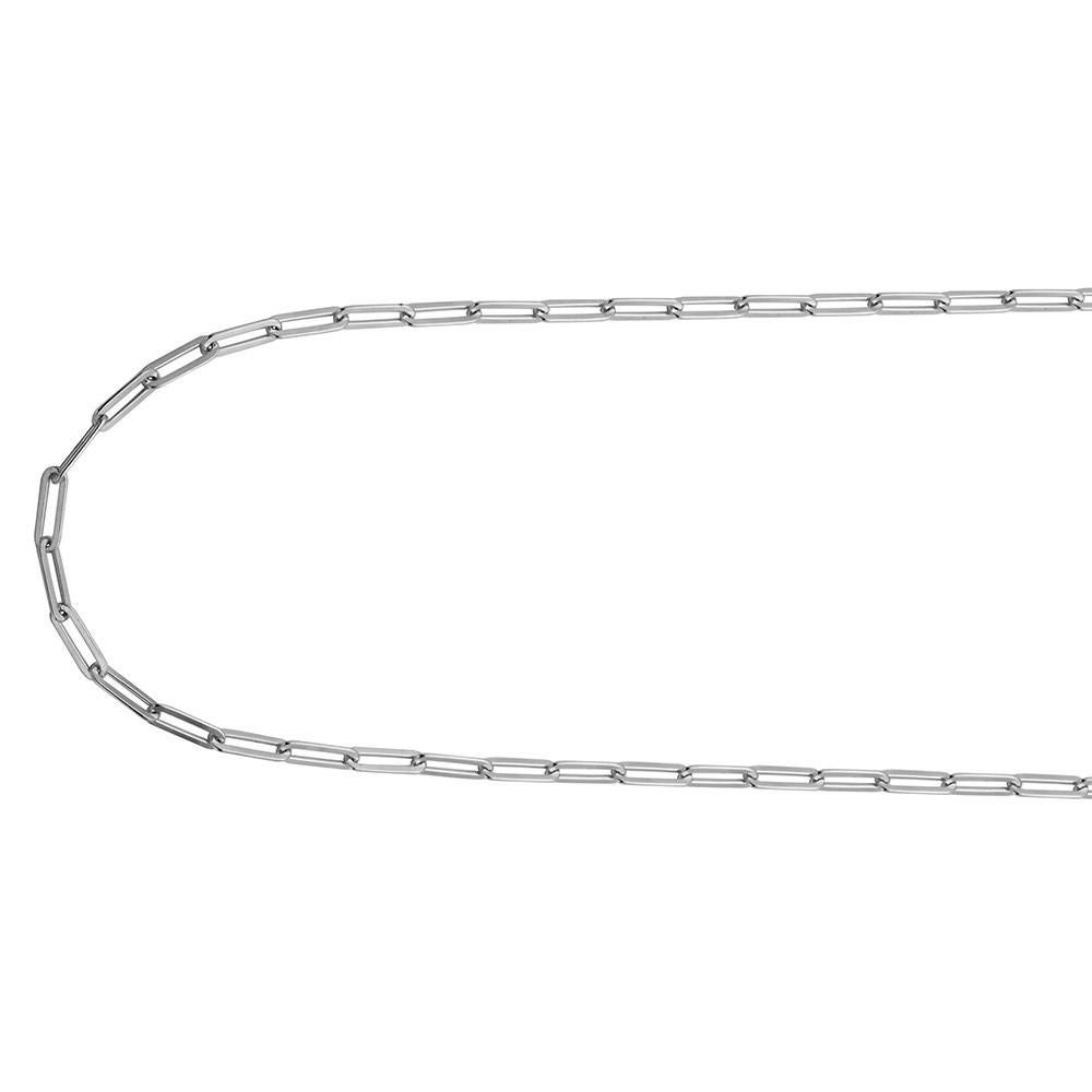 Modern Sterling Silver Paperclip Necklace (5mm), 36
