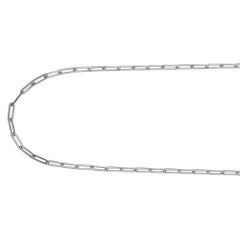 Sterling Silver Paperclip Necklace (5mm), 36", Rhodium Finish