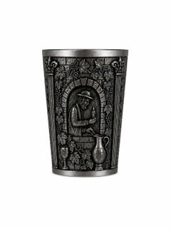 Sterling Silver Passover Kiddush Cup and Plate Set With 24K Gold Vermeil