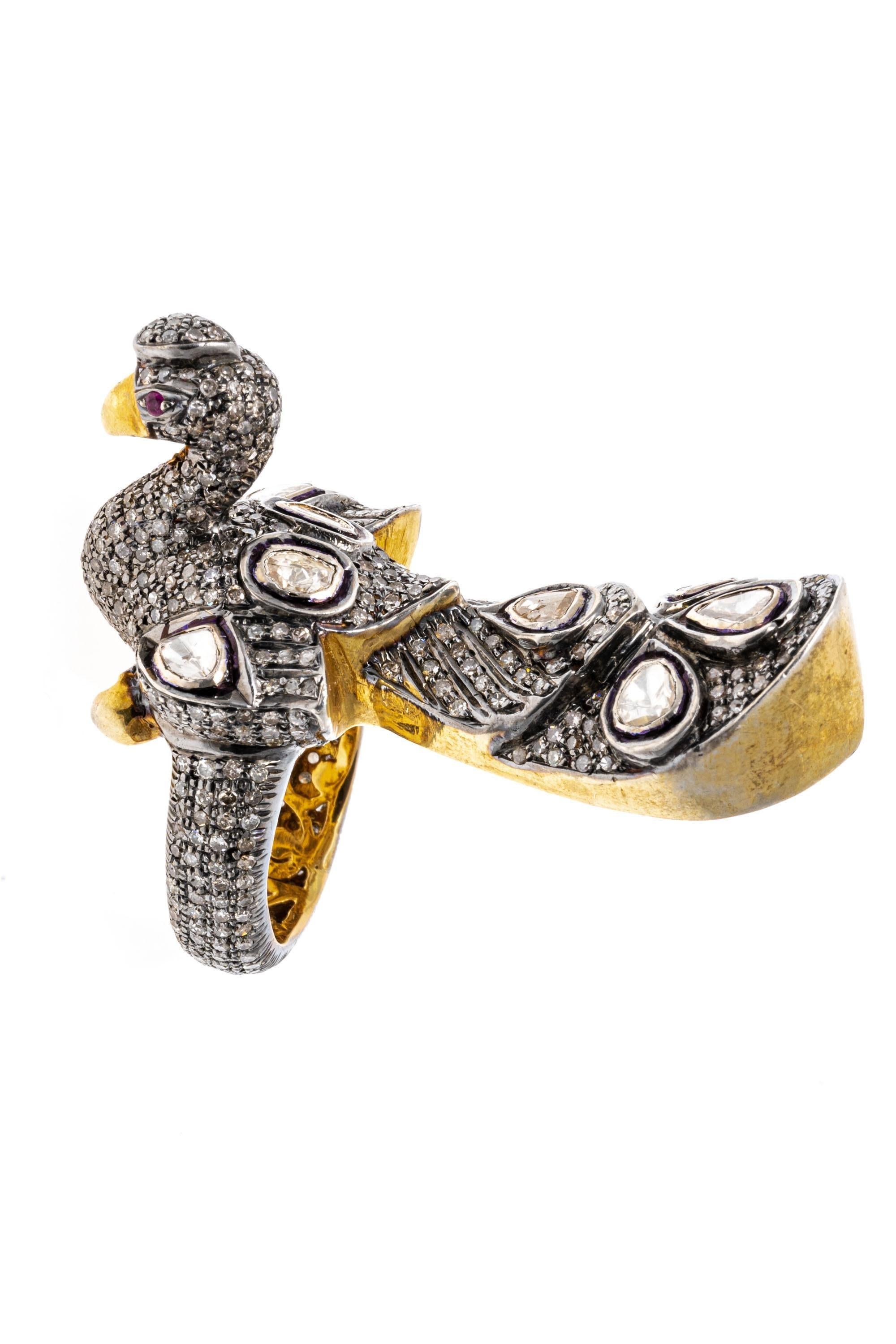 Alighting breakthrough of the Mythical Phoenix Silver Ring with Gems T –  Peter Stone Jewelry
