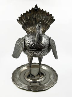 Sterling Silver Peacock Incense Burner and Tray