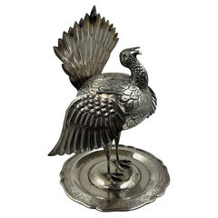 Sterling Silver Peacock Incense Burner and Tray