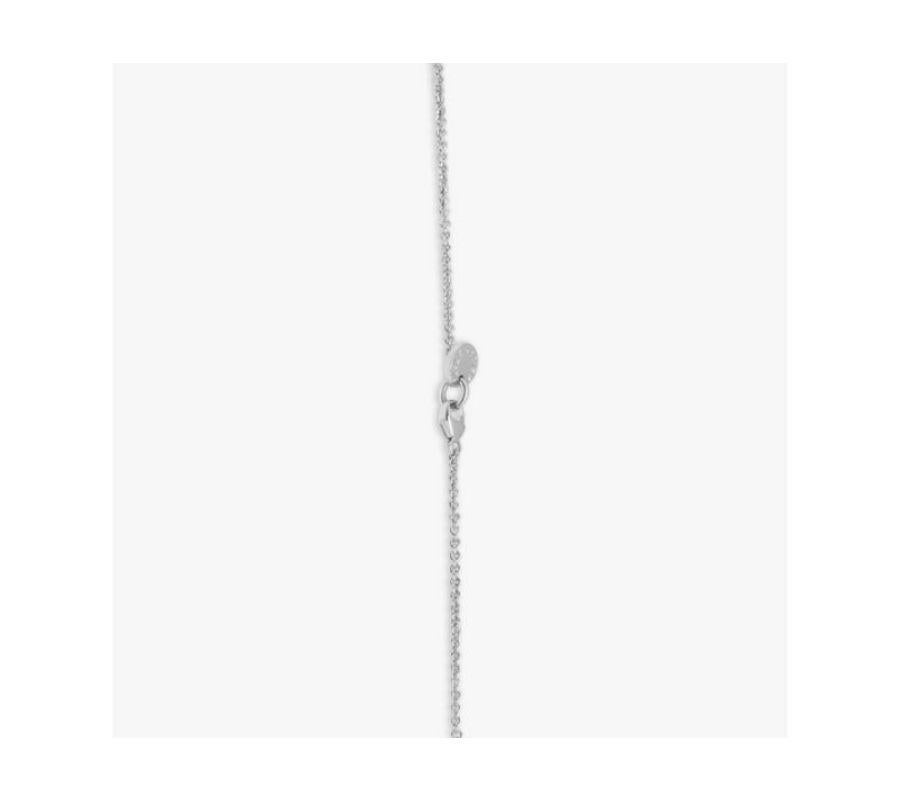 Single Cut Sterling Silver Pebble White Diamond Necklace with Black Diamonds For Sale