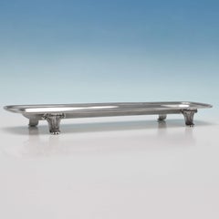 Antique Edwardian Sterling Silver Pen Tray by I. S. Greenberg & Co., in 1904