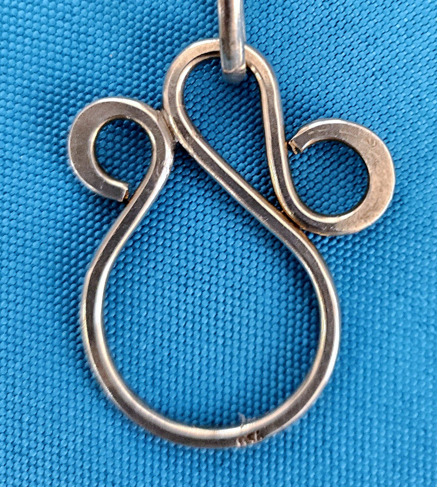 Other Sterling Silver Pendant Necklace, Hammered Texture on Front, Stamped on Back For Sale