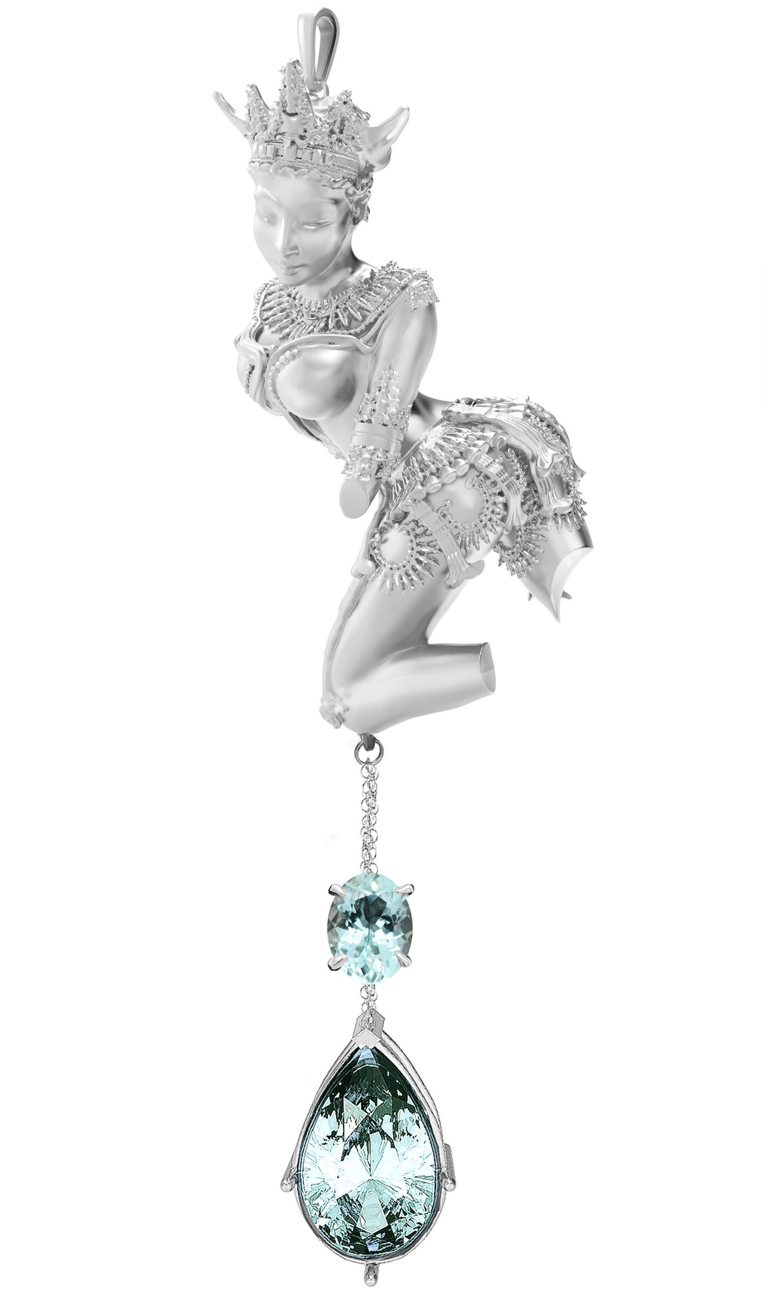 Collana con ciondolo in argento 925 con tormalina in vendita 7