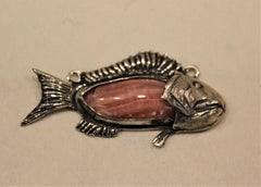 Pink Fish, Pendant, Sterling Silver, Handmade, Italy