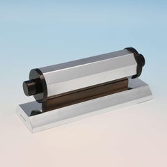 Mid-Century Modern Sterling Silver Perpetual Desk Calendar, London, 1957