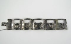 Sterling Silver Peruvian Peru Panel 3-D Bracelet