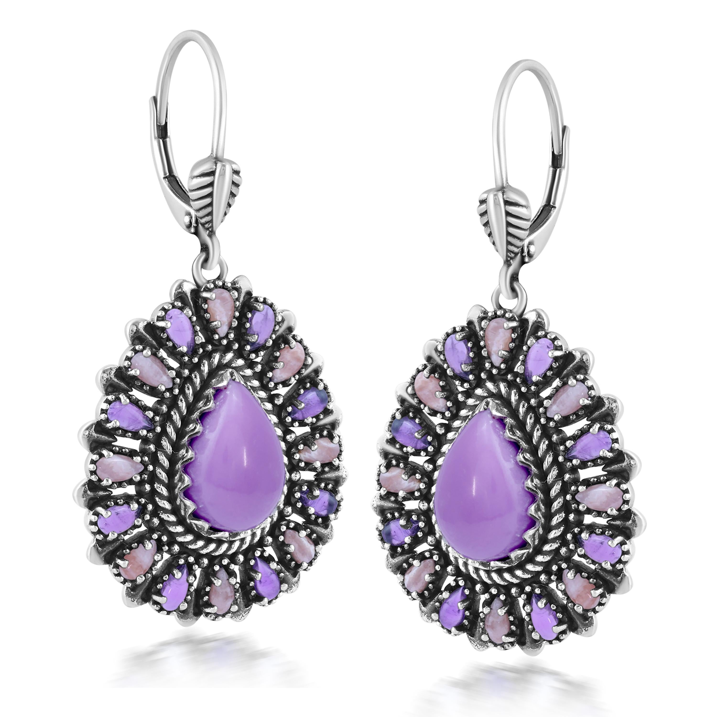 Sterling Silver Phosphosiderite, Rhodochrosite, A… - image 2